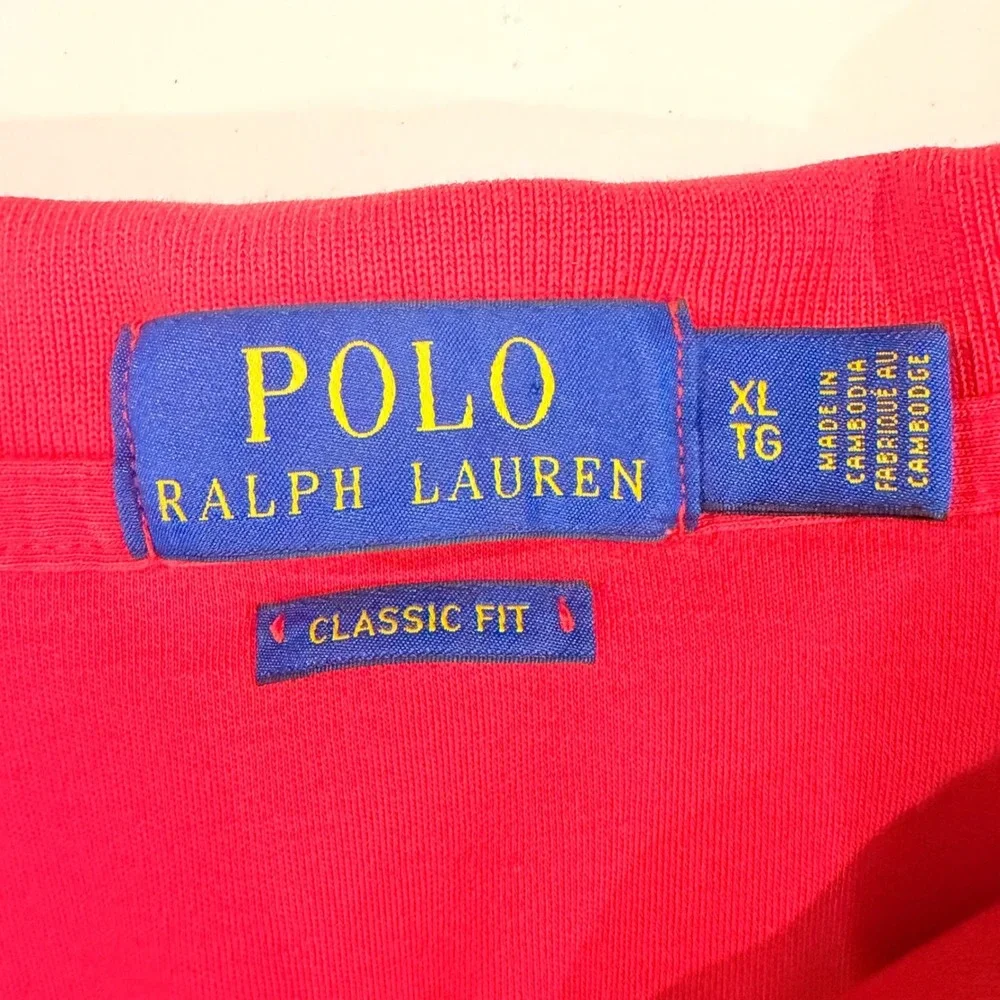 Polo Ralph Lauren Mens XL Classic Fit Red Short Sleeve Polo Shirt Sporty Preppy‎